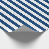 Grote marinepatroon en witte striped lijnpatroon cadeaupapier (Hoek)
