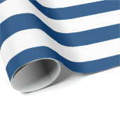 Grote marinepatroon en witte striped lijnpatroon cadeaupapier (Rol Hoek)