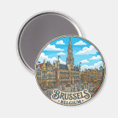 Grote Markt, Brussel België Magneet (Voorkant / Achterkant)