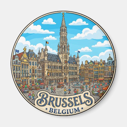 Grote Markt, Brussel België Magneet (Voorkant)
