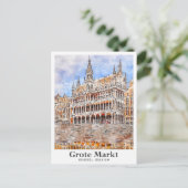 Grote Markt Brussel België Travel Waterverf Briefkaart (Staand voorkant)