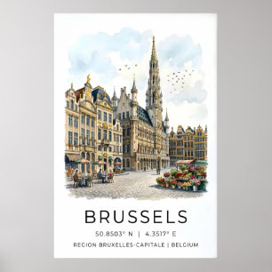 Grote Markt Brussel Print Europese Reis Decor