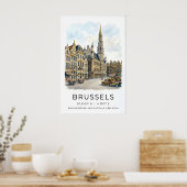 Grote Markt Brussel Print Europese Reis Decor (Keuken)