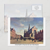 Grote markt in haarlem door Gerrit Berckheyde Briefkaart (Voorkant / Achterkant)