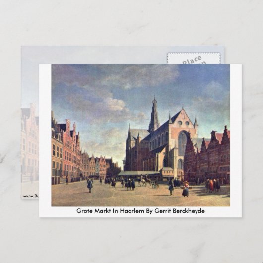 Grote markt in haarlem door Gerrit Berckheyde Briefkaart (Voorkant / Achterkant)