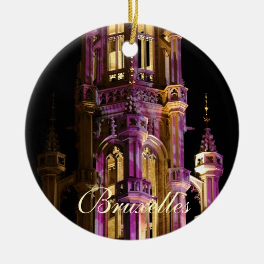 Grote Markt 's nachts Keramisch Ornament (Voorkant)