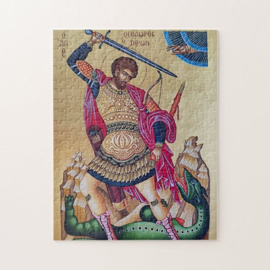 Grote Martelaar Theodorus van Tyro Orthodoxe Icoon Legpuzzel (Verticaal)