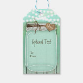 Grote Mason Jar en Lichten Mint Rustic Wedding Cadeaulabel (Voorkant)