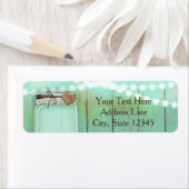 Grote Mason Jar en Lichten Mint Rustic Wedding Etiket (Insitu)
