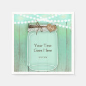 Grote Mason Jar en Lichten Mint Rustic Wedding Servetten (Voorkant)