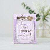Grote Mason Jar Lavendel Paars Save the Date Aankondigingskaart (Staand voorkant)