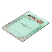 Grote Mason Jar & Lichten Mint Rustic Journaal Notitieboek (Linkerzijde)