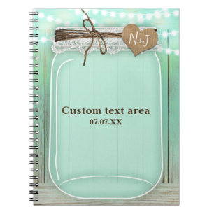Grote Mason Jar & Lichten Mint Rustic Journaal Notitieboek