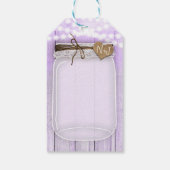 Grote Mason Jar & Lichtjes Lavendel Paars Rustiek Cadeaulabel (Achterkant)