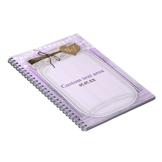 Grote Mason Jar & Lights Lavendel Rustiek Dagboek Notitieboek (Rechterzijde)