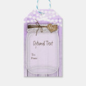 Grote Mason Jar & Lights Lavender Paars Rustic Cadeaulabel (Voorkant)
