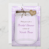 Grote Mason Jar & Lights Lavender Paars Rustic Kaart (Voorkant)