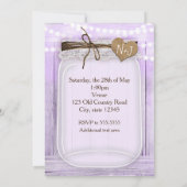 Grote Mason Jar & Lights Lavender Paars Rustic Kaart (Achterkant)