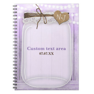 Grote Mason Jar & Lights Lavender Rustic Journal Notitieboek