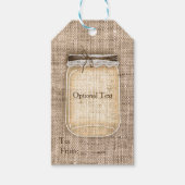 Grote Mason Jar met Burlap en Lace Rustic Wedding Cadeaulabel (Voorkant)