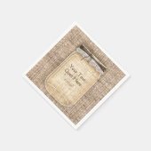 Grote Mason Jar met Burlap en Lace Rustic Wedding Servetten (Hoek)