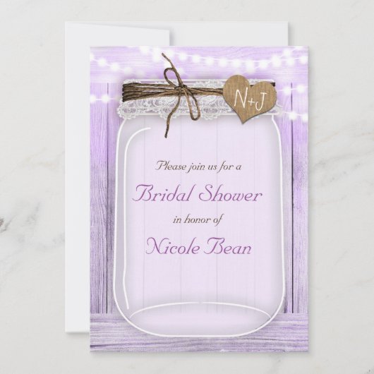 Grote Mason-pot & lichten lavendel paars rustiek Kaart (Voorkant)