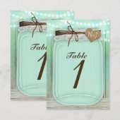 Grote Mason-pot & Lichtjes Mint Tafelnummerkaart Kaart (Voorkant / Achterkant)