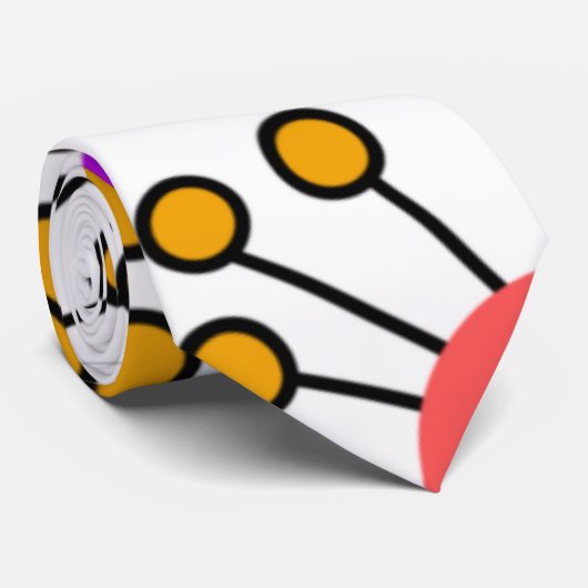 Grote MCM-bloemen Stropdas (Opgerold)