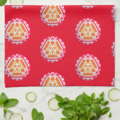 Grote Medaillon Rood Theedoek (Gevouwen)