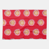 Grote Medaillon Rood Theedoek (Horizontaal)