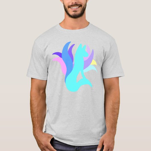 Grote, meerkleurige, Abstracte, nieten vos T-shirt (Voorkant)