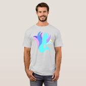 Grote, meerkleurige, Abstracte, nieten vos T-shirt (Voorkant volledig)