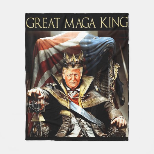 Grote Mega King Verenigde Staten vlag Ultra Maga T Fleece Deken (Voorkant)