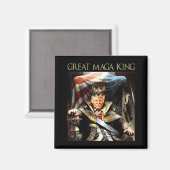 Grote Mega King Verenigde Staten vlag Ultra Maga T Magneet (Voorkant / Achterkant)
