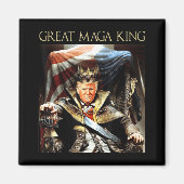 Grote Mega King Verenigde Staten vlag Ultra Maga T Magneet (Voorkant)