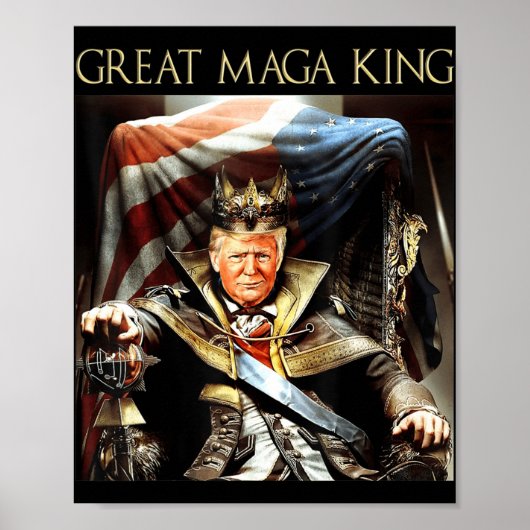 Grote Mega King Verenigde Staten vlag Ultra Maga T Poster (Voorkant)