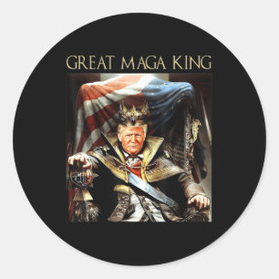 Grote Mega King Verenigde Staten vlag Ultra Maga T Ronde Sticker