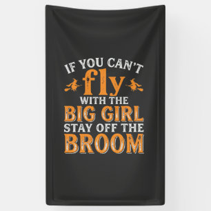 Grote Meisjesbezem Halloween Heks Citaat Spandoek