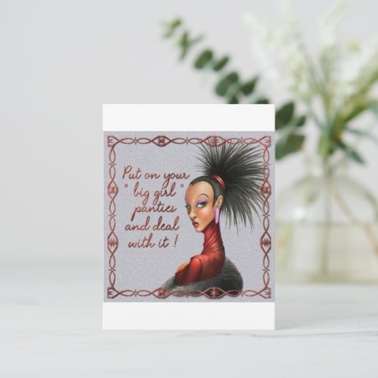 grote meisjesbroekjes briefkaart (Staand voorkant)