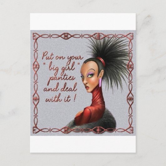 grote meisjesbroekjes briefkaart (Voorkant)