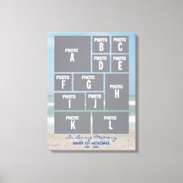 Grote Memorial Photo Collage met Ocean Canvas Afdruk