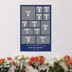 Grote Memorial Photo Collage met uw foto's Poster