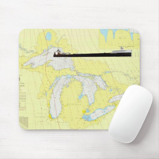 Grote Meren Algemene Grafiek in Amerikaanse Geest Muismat (Met muis)