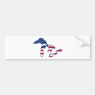Grote meren Amerikaanse vlag Bumpersticker
