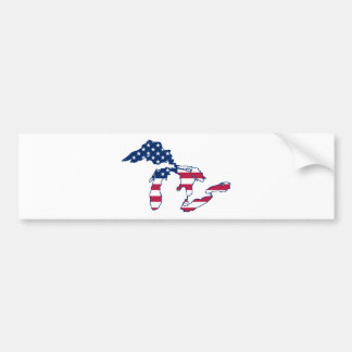 Grote meren Amerikaanse vlag Bumpersticker
