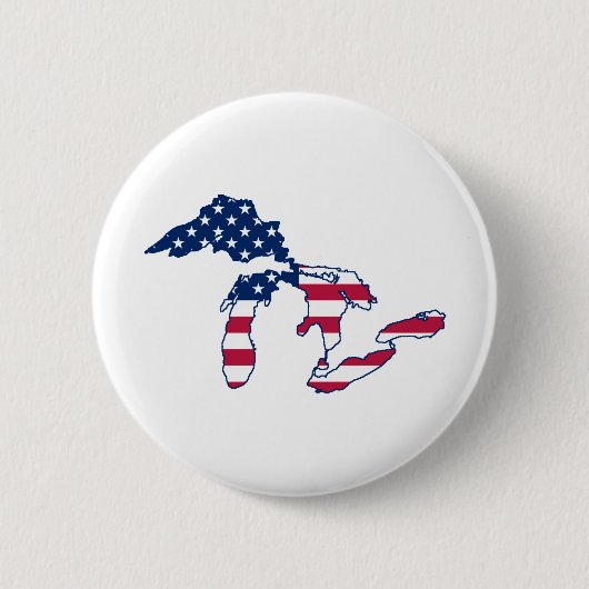 Grote meren Amerikaanse vlag Ronde Button 5,7 Cm (Voorkant)