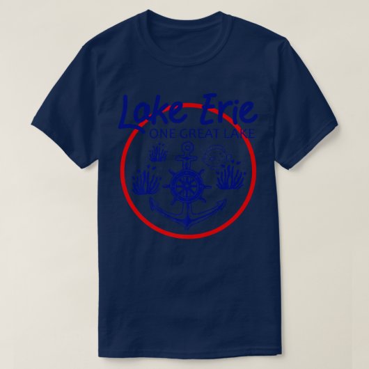 Grote meren bij het meer van Erie Vist en springt3 T-shirt (Design voorkant)