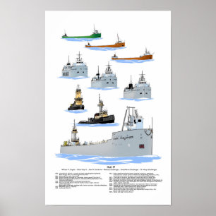 Grote Meren binnenvaartschip St. Marys Challenger  Poster