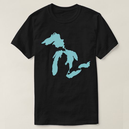 Grote meren blauw t-shirt (Design voorkant)