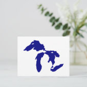 Grote meren briefkaart (Staand voorkant)